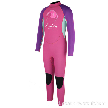 Seaskin cr neoprene mga bata mahaba ang manggas na diving wetsuit